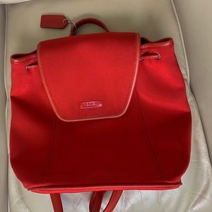 Red Coach neoprene backpack